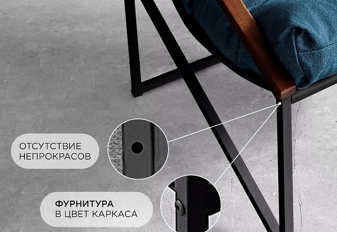 Кресло для отдыха Лофтовик плюс желтый велюр, фото 3