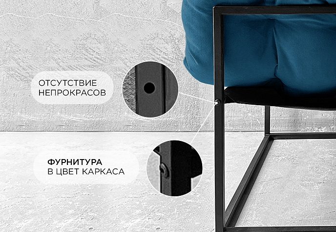Кресло для отдыха «Блок» велюр синий, фото 7
